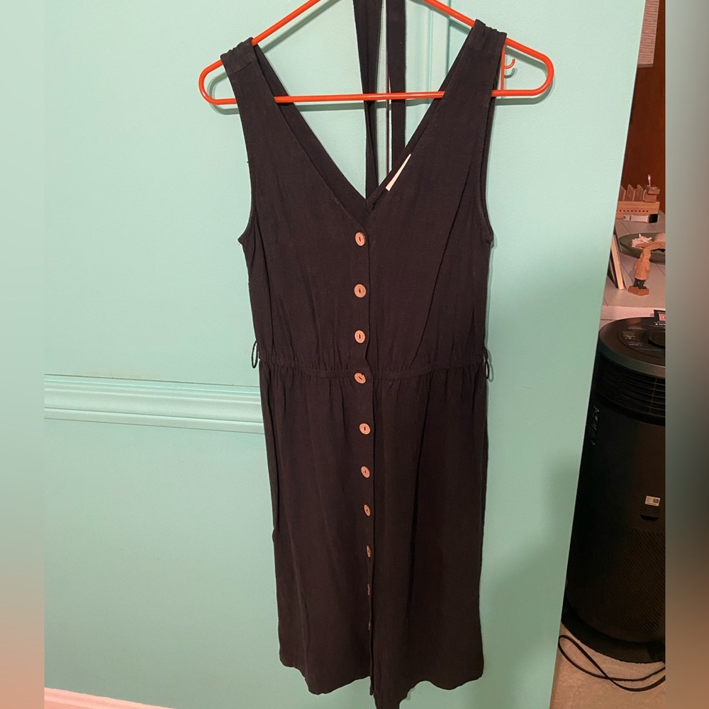 Universal Thread Black Midi Dress with Buttons